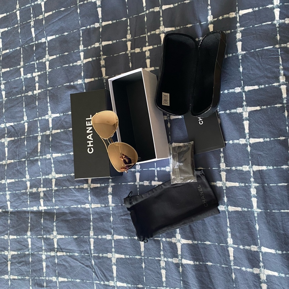 Chanel gold mirror 18K plated Pilot Summer Sunglasses